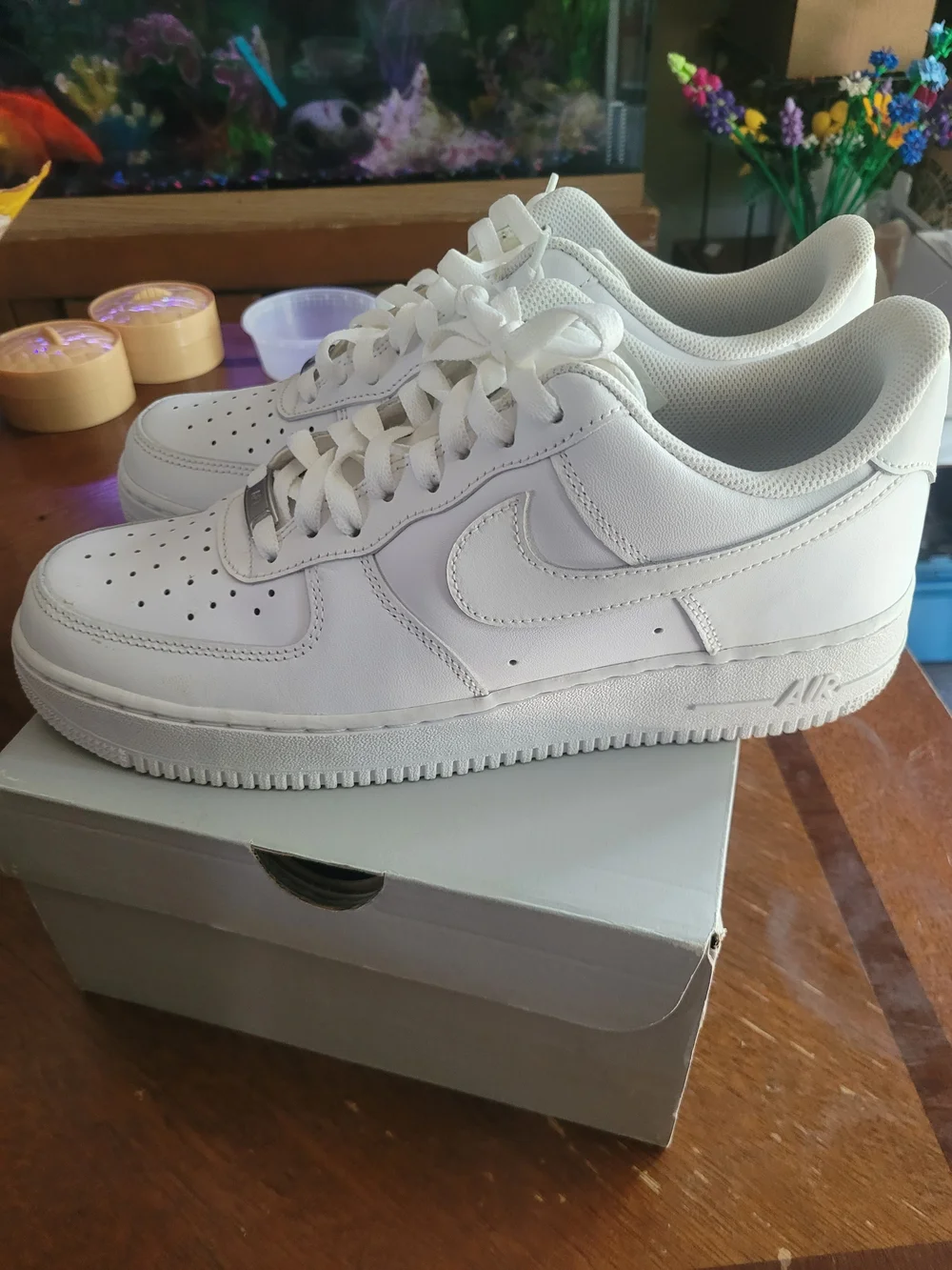 Nike White Men’s Air Force 1 Low Athletic Shoes Size 10